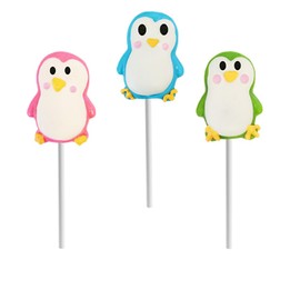 Fruidles 24-Pack Penguin Lollipops Suckers, Fat-Free, Hand Painted Individually Wrapped 20-Gram Pops