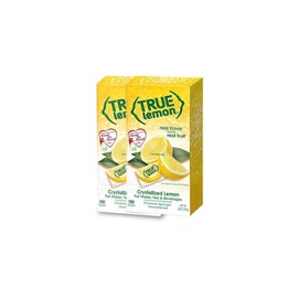TRUE LEMON Water Enhancer, Bulk Dispenser, 0 Calorie Drink Mix Packets For Water, Sugar Free Lemon Flavoring Powder Packets, 100 Count (Pack of 2)