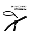 Evoges 7.6x300mm Black Reusable Releasable Cable Ties, 100% Nylon 66,