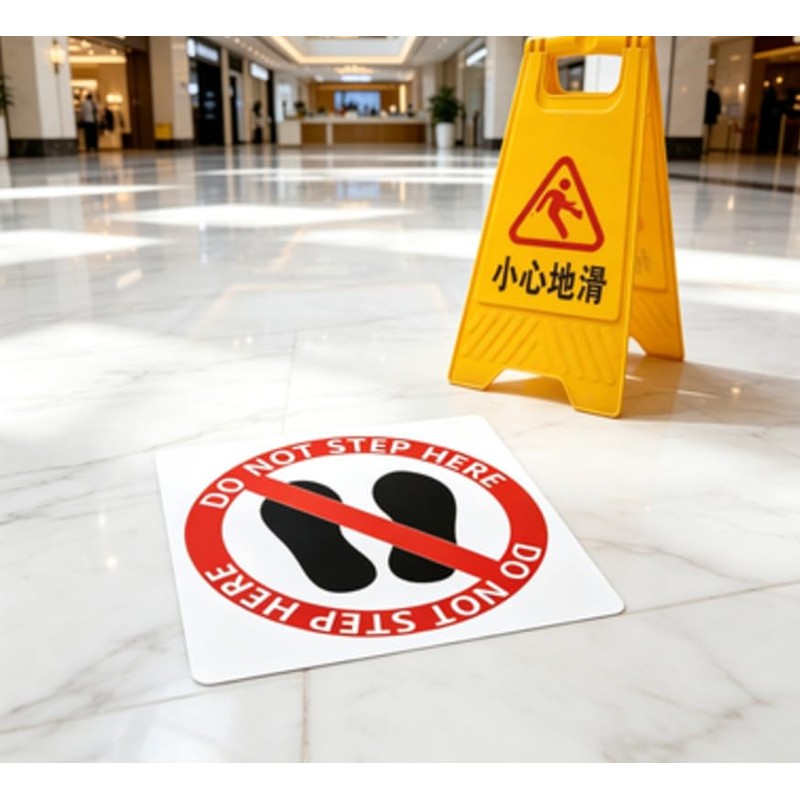 10 Pack 4x4 Inch No Step Safety Labels, Vinyl Caution