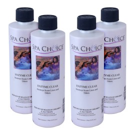 SpaChoice 1-Pint 4-Pack Premium Hot Tub Enzyme Clear, Spa Clarifier Hot Tub, Made in USA