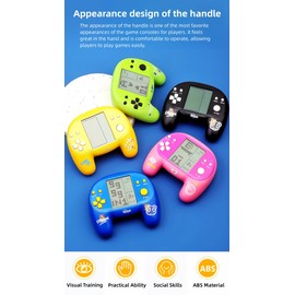 CZT Handle Brick Game Console 4.1 Inch Great Grip Feel 2574 in 1 Games Handheld Retro Puzzle Block Games for On the Go / Indoor / Outdoor Children / Students / Teenagers (Pink)