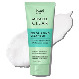 Rael Face Wash, Miracle Clear – Gentle Exfoliating Cleanser with Succinic Acid & Minerals, Korean Skin Care (5 fl oz)