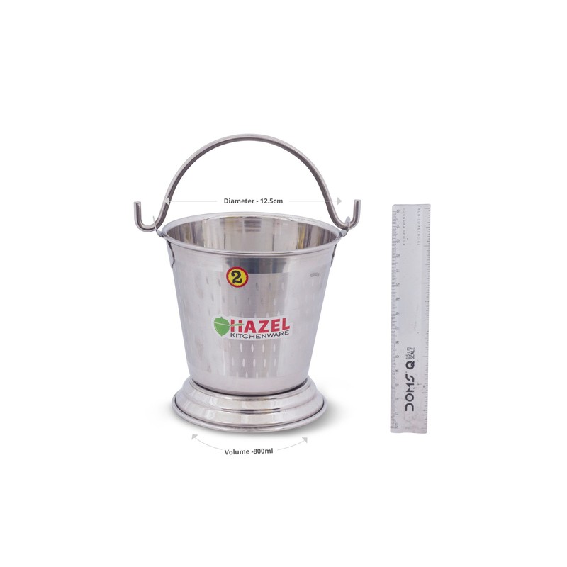 HAZEL Stainless Steel Serving Bucket, 800ml, 1 Piece (Silver)