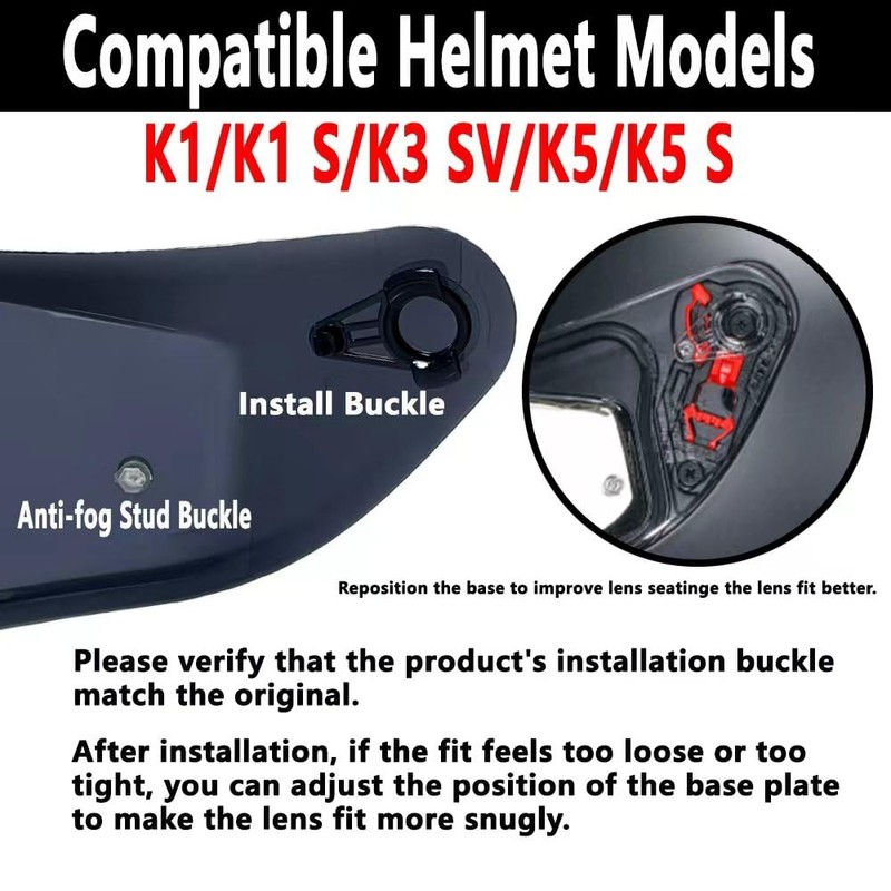 K1 Face Shield Uv-Protected for AGV K1, K1S, K3SV, K5,
