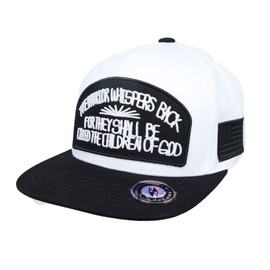 WITHMOONS Cotton Snapback Hat Lettering USA Flag Embroidery Hiphop Flat Bill Baseball Cap TR21402 (White)