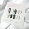 Blanc Noir |Silver White Gel Nail - Oval (Long) /