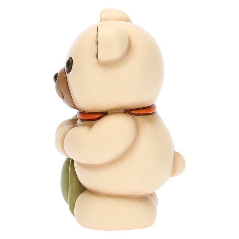 THUN, Decorative Teddy Spring 2023 Figurine with Ceramic Bellflower, Hand-Decorated,
