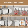 5PCS 4 Rack and 5 Hook Mop Holder with Hooks