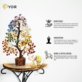 Crystals and Healing Stones, Chakra Tree of Life - Crystal Tree for Positive Energy - Seven Chakra Tree - 7 Chakra Tree, Money Tree, Feng Shui Decor, Chakra Stones, Premium Meditation Accessories