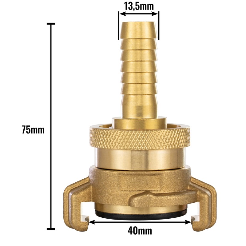 Poppstar Set of 2 Brass Suction and High Pressure Coupling