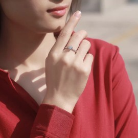 Unbranded Sterling Silver Six-Prong Adjustable Ring Women's jewelry Gift