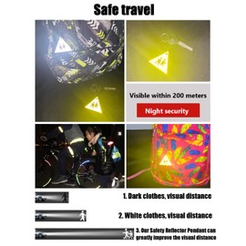 Safety Reflector Pendant 5pcs Sidewalk Reflective Pendant Reflective Keyrings Keychain Safe Pedestrian Bag Pendant Night Ride Reflector Safety Bands for School Bag Backpack Cycling Running Wheelchair