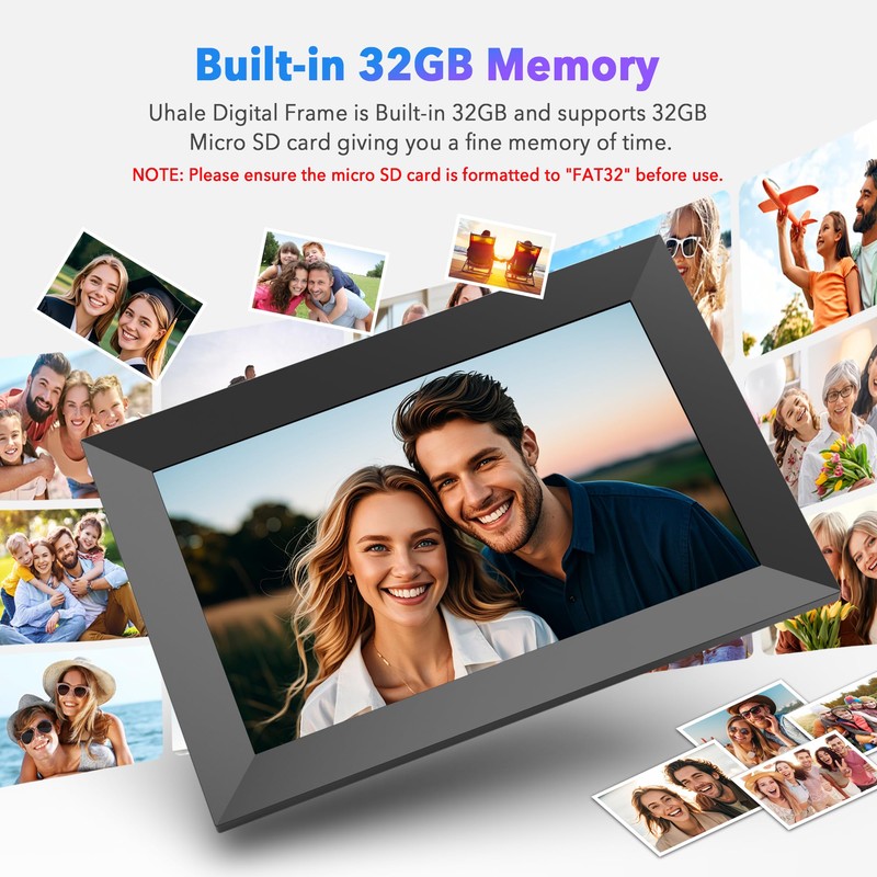 Uhale 10.1" Digital Picture Frame with 32GB Storage Support SD