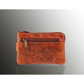 MATADOR K-0111 Key Ring Real Leather with Credit Cards, Printed-brown