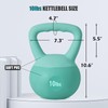 DlandHome Kettlebell, 10lbs, Mint Green, Iron, Soft PVC Filled, Ergonomic