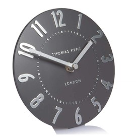 Thomas Kent Mantel Clock, 6 Inch Elegant Table Clock, Modern Clock For Living Room, Offices, Kitchen, Analogue Clock For Bedroom, Graphite Silver Design