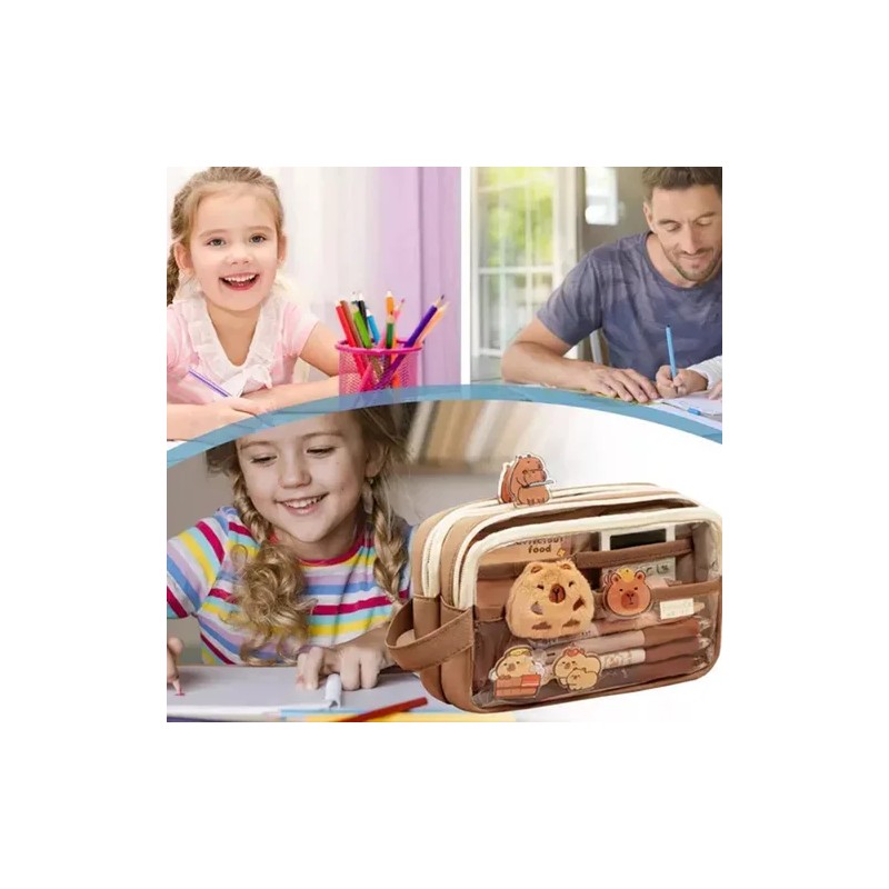 Estuche Aesthetic Lapicera Capibara Pencil Case Papeleria Color Marrn