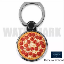 Unbranded PEPPERONI & CHEESE PIZZA INSPIRED ART CUSTOM METAL PHONE RING HOLDER STAND GIFT