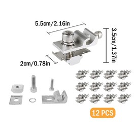 Kellegour 12Pieces Solar Panel Grounding Clamp,Mounting Solar Module,Solar Panel Grounding Clip,Solar Panel Earthing Clip,Solar Rail End Clamp,for Solar Mounting System Roofs,Carports,Floors