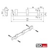 SOTECH Blackline ALBUS Hook Rail 257 mm with 3 Hooks