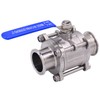 DERNORD 2" Sanitary Ball Valve Fits 2" Tri-Clamp Clover Stainless