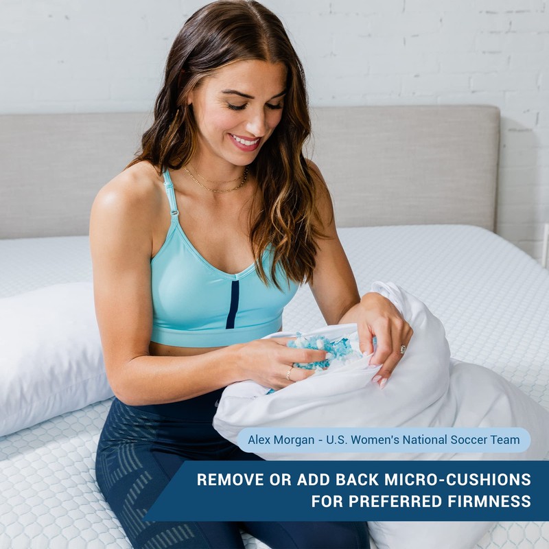 Molecule Cooling Gel Memory Foam Adjustable Standard Size Pillow, 2-Pack,