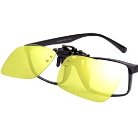 ZesMark Polarized Sunglasses, Flip Up Type, Clip-on Sunglasses, Glasses Wipe, Case Included, UV Protection, UV Protection, yellow
