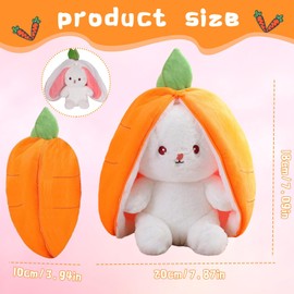 WPNCYK Plushies,Reversible Rabbit Carrot Pillow,Carrot Plush Cute Bunny Plushie Toy For Girls Boys Easter Children'S Day And Birthday Gifts,Ideal Fluffy Gift