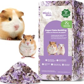 mini&moe Hamster Bedding 25 Liters: Dust-Free and Odor Control Moisture Absorbent Natural Paper Small Pet Bedding - for Guinea Pigs, Hamsters, Rabbits, and Small Animal