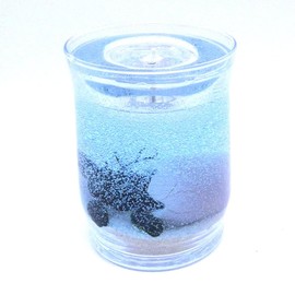 Handcrafted Blue Limited Edition Sea Turtle Hatchling Refillable Forever Gel Candle Design With 4 Pack Of Clear Unscented 8 Hour Gel Tea Lights Candles