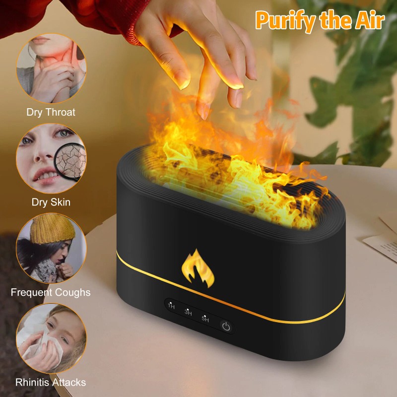 250ml USB Air Humidifier Essential Oil Aroma Diffuser 3D Flame