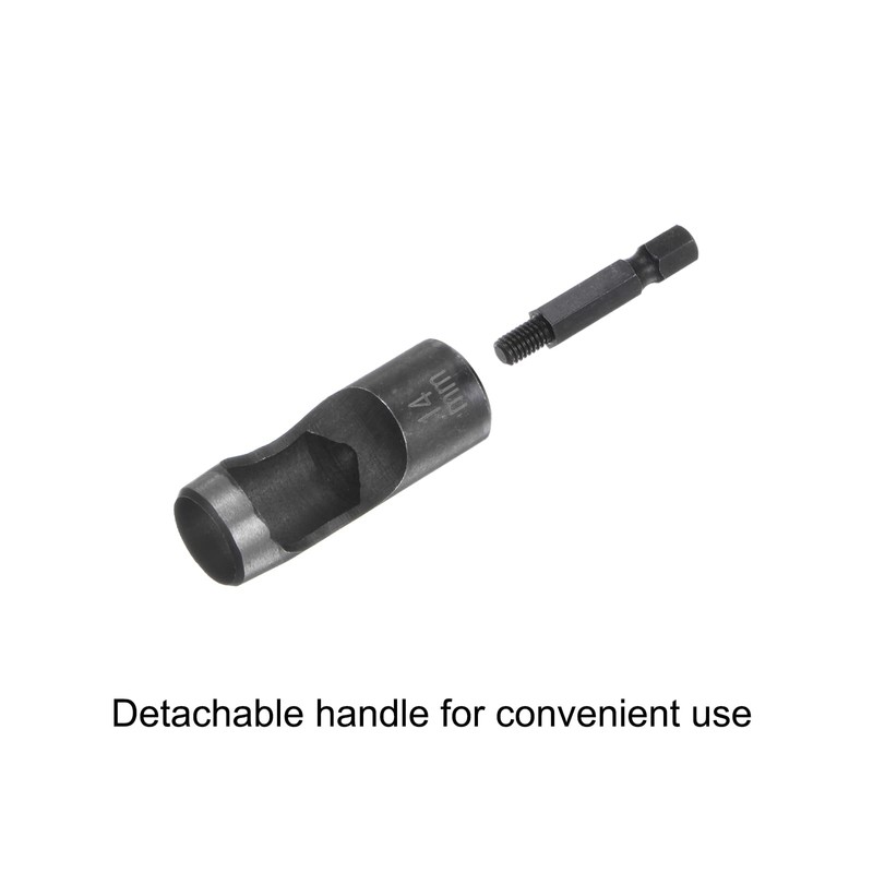sourcing map Leather Hollow Punch Hex Shank for Drills, 14mm