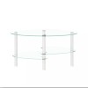 Unbranded Tempered Glass Coffee Table End Modern Center Table Oval