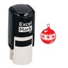 ExcelMark Self-Inking Christmas Rubber Stamp - Ornament - Red Ink