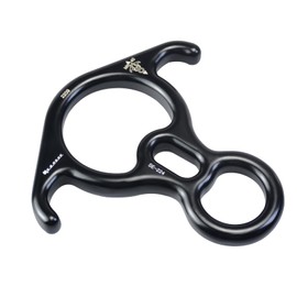 S.E.PEAK 40kN Rescue Figure 8 Descender w/Bent-Ear, Rappelling Gear Downhill Equipment Belay Device Rigging Plate for Rock Climbing/Aluminum Alloy,Black