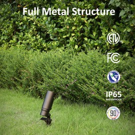 EZlumify Low Voltage Landscape Lighting, 5CCT Low Voltage Landscape Spotlights, 12V Uplighting Outdoor Wired, 7W LED Spot Lights Outdoor for Tree Wall Flag with Adjustable Beam Angle (Bronze, 6)