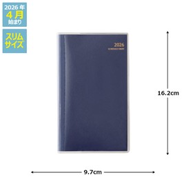 Noritsu NOLTY 9932 Monthly Notebook, Starts from April 2026, Slim, Starts on Monday, Navy