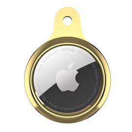 Dilhvy Protective Case for Airtag, Scratch-Resistant, Portable TPU Protective Case with 2 Protective Films, Airtags Finder Accessories, Protective Case with Key Ring, Airtags Case (2021) - Gold