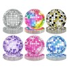 60Pcs Disco Paper Plates 7" Colorful Silver Disco Ball Heavy