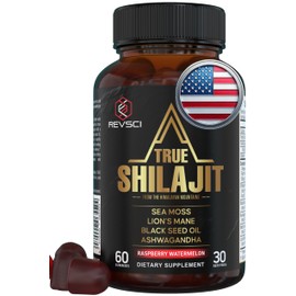Himalayan Natural Shilajit Gummies for Men – Made in USA, True Gold Pure Himalayan Shilajit for Men Gummies, Energy & Focus Support with Ashwagandha & Sea Moss, Vegan, 60 Count