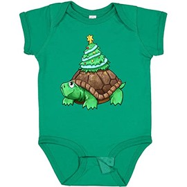 inktastic Christmas Turtle with Tree Baby Bodysuit Newborn Kelly Green 4082e