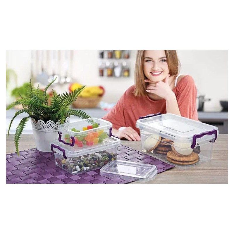 Easy Shopping® Clear Plastic Storage Box Lid Clip Locking Office
