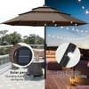 ABCCANOPY Solar Led Patio Umbrellas 3-Tiers 9FT (Brown)