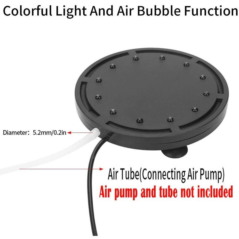 12LED Aquarium Bubble Light Submersible Fish Tank LED Air Bubbler