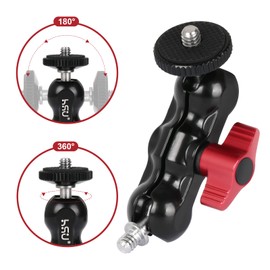 HSU Aluminum Material Double Ball Head Magic Arm with 1/4 Screw on Both Ends Camera DSLR Camcorder Accessories