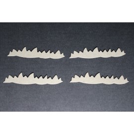 Grass Border Bare Chipboard 4 Die Cuts Embellishments Scrapbooking