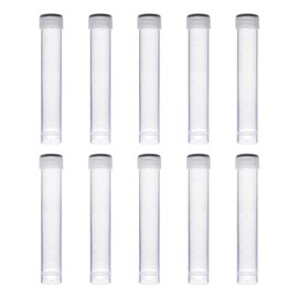 HugeDE 10 Pcs 10ml Plastic Test Vials Small Graduated Tubes Laboratory Vials Liquid Sample Tubes Clear Lab Tubes with Screw Caps for Scientific Experiments