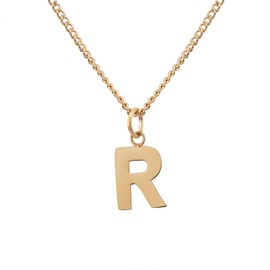 GD GOOD.designs EST. 2015 Chain with Letter R Gold 18 Carat - Waterproof I Gold Chain for Ladies with A-Z Pendant I Initial Letter Chain