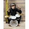 Funny Monkey Decorative Figurine, Drum Playing Monkey Statue 8 Inch